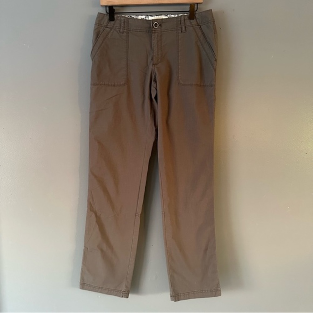 Eddie Bauer Olive Green Straight-Leg Trousers